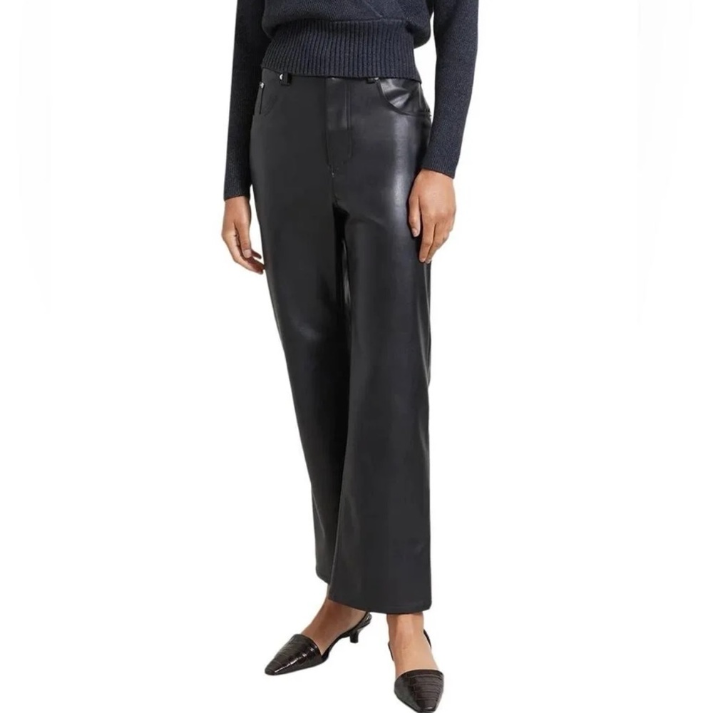 NEW Modern Citizen Black  Vegan Leather Straight Leg Pants-Size XL